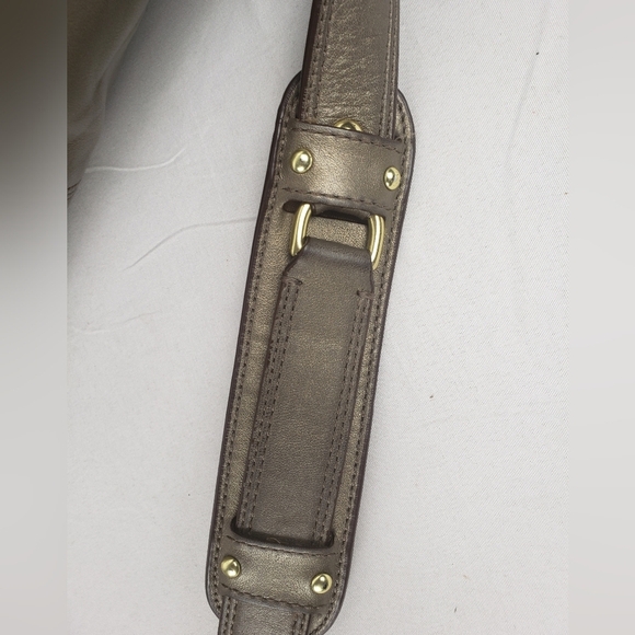 Coach Ashley Steel Metallic Elegant Leather Crossbody Shoulder Bag Sz Large - Picture 3 of 15